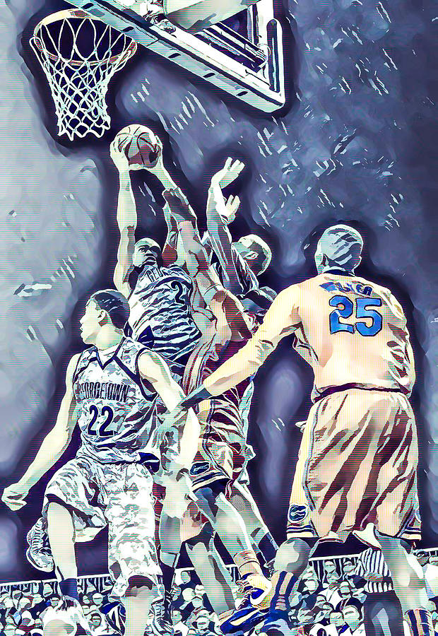 Basketball player in action Painting by Jeelan Clark