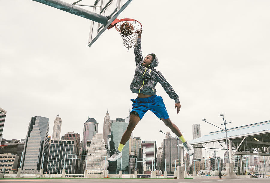 Basketball Player Performing Slum Dunk Photograph by Oneinchpunch ...