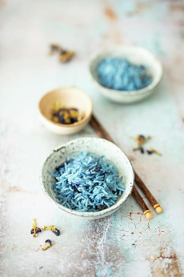 Basmati Rice Colored With Edible Flowers Photograph by Jan Wischnewski