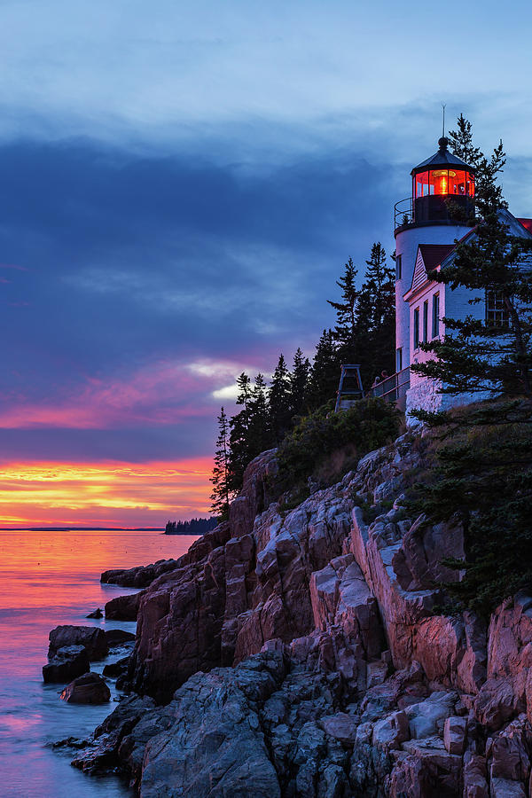 Bass Harbor Head Lighthouse at Twilight Photograph by Stefan Mazzola