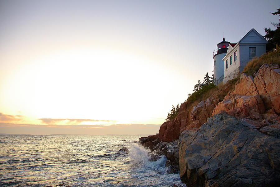 Bass Harbor Light, Low Angle View Photograph by Thomas Northcut