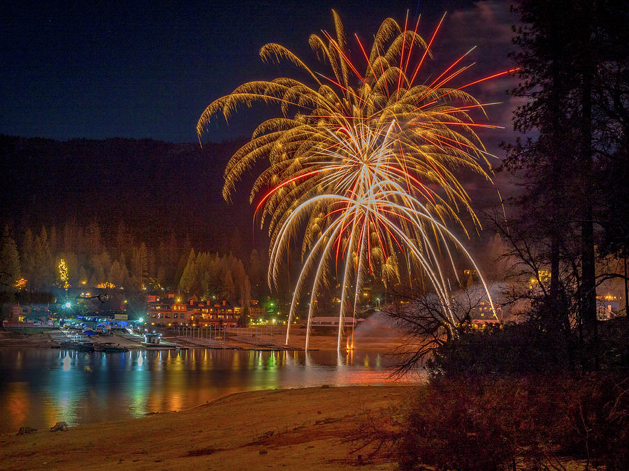 Bass Lake Fireworks No 1 Photograph by Christian Mueller Fine Art America