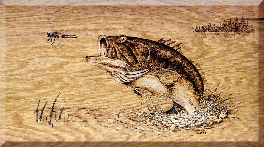 Out to Dinner Pyrography by Ron Haist