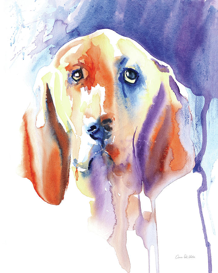 Animal Painting - Basset Hound by Aimee Del Valle