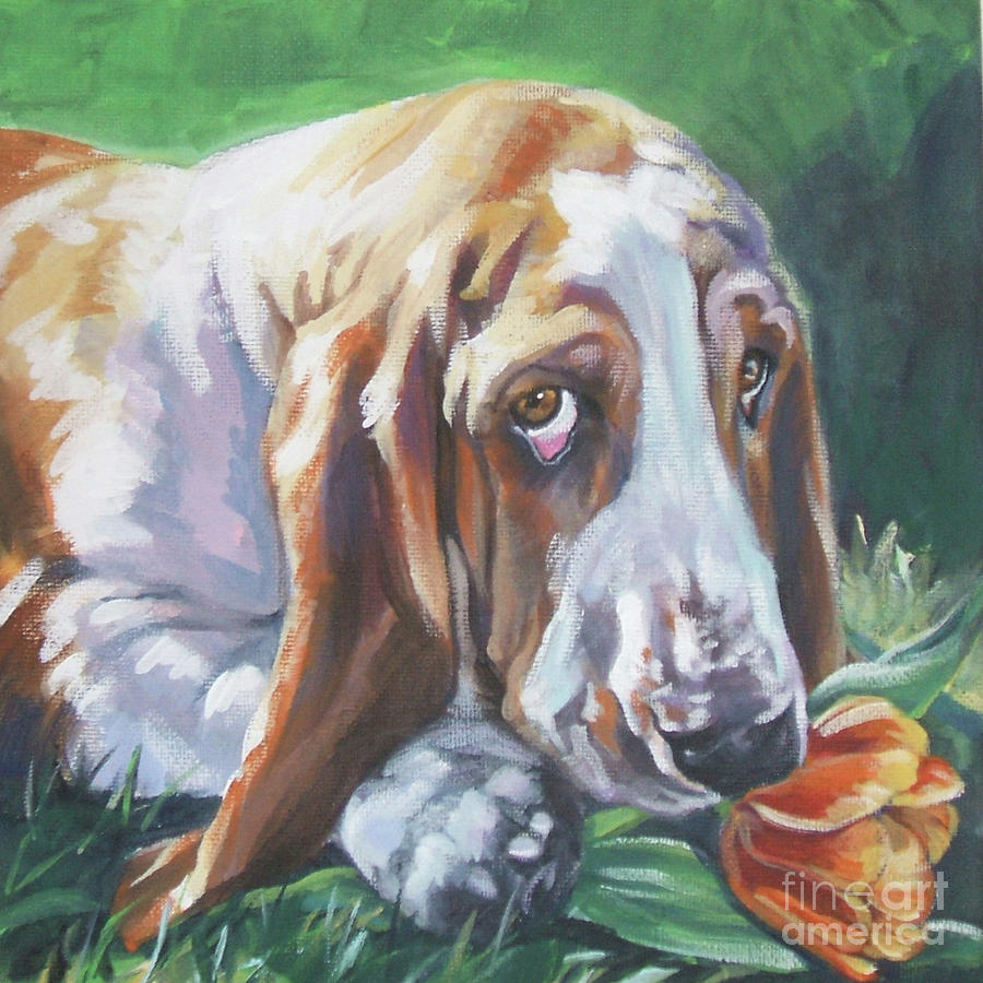 Dog Painting - Basset Hound by Lee Ann Shepard