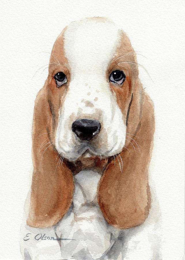 Basset Hound Puppy Painting by Emily Olson