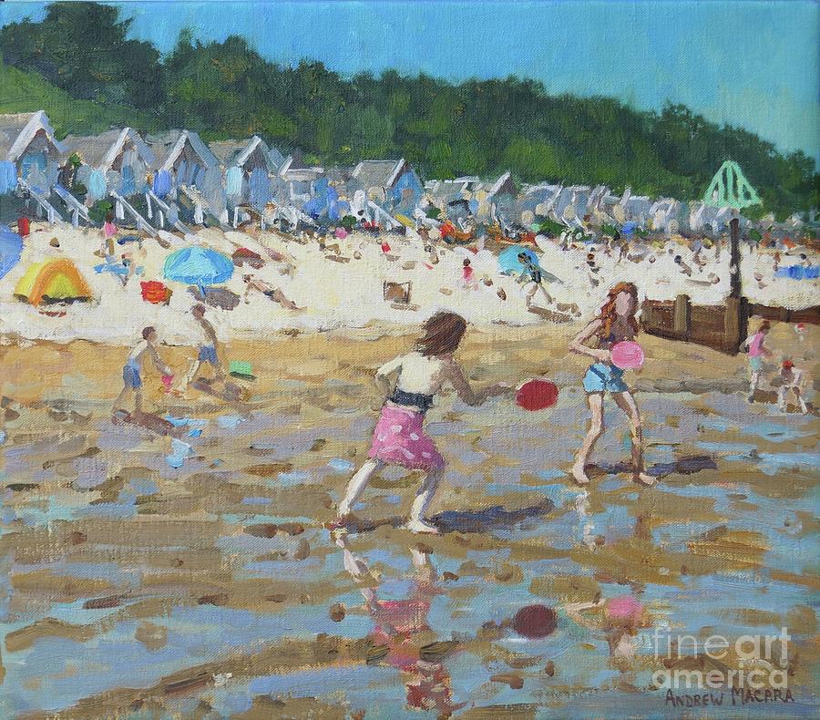 Andrew Macara Painting - Bat And Ball, Wells- Next -the-sea, 2019 by Andrew Macara
