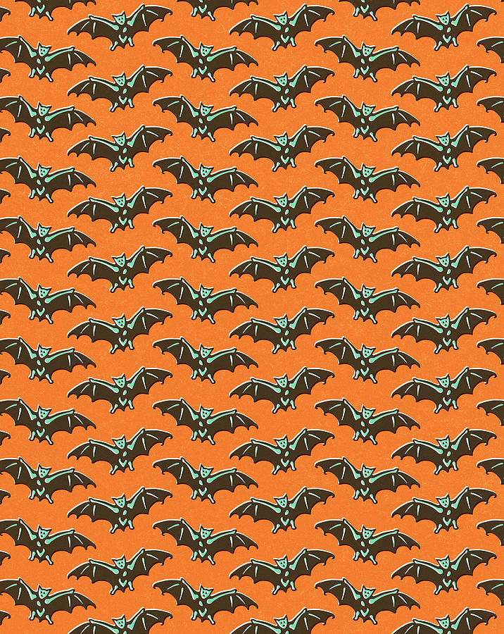 Halloween Drawing - Bat pattern by CSA Images