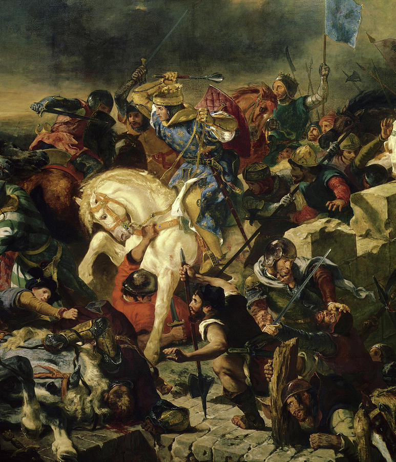 Eugene Delacroix Painting - Bataille de Taillebourg, 1242 by Ferdinand Victor Eugene Delacroix