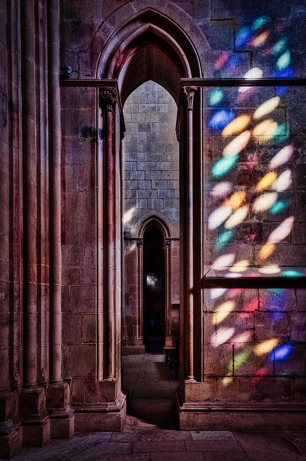Batalha Monastery Arches and Colored Light - Portugal Photograph by Stuart Litoff