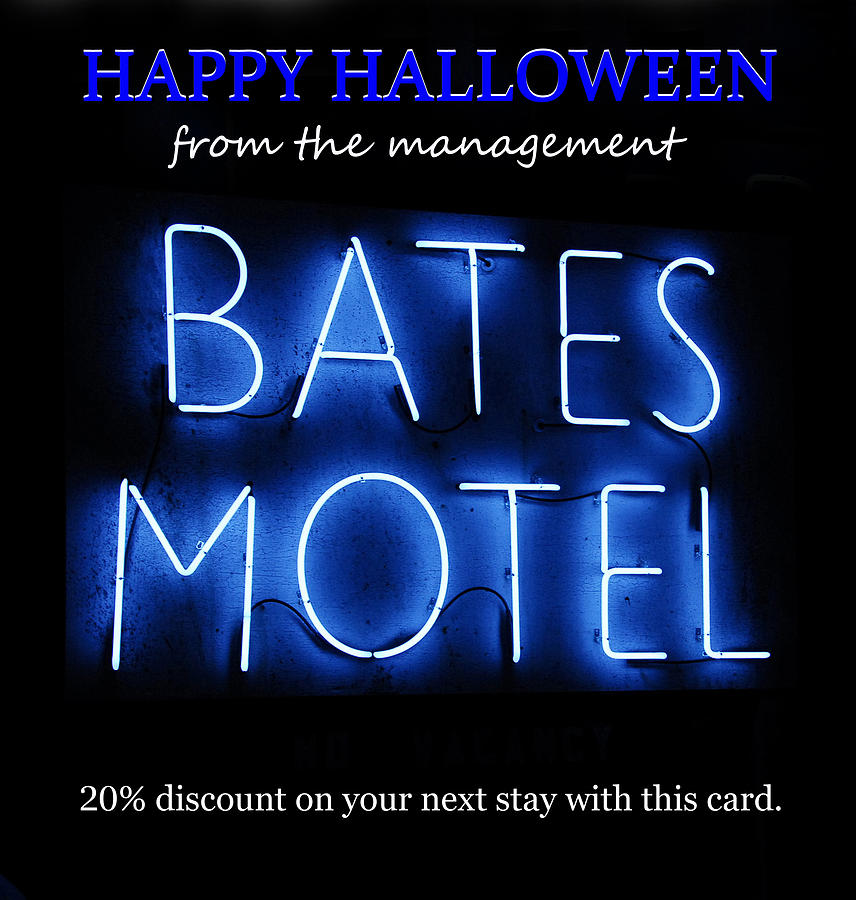 Bates motel custom Halloween card Mixed Media by David Lee Thompson