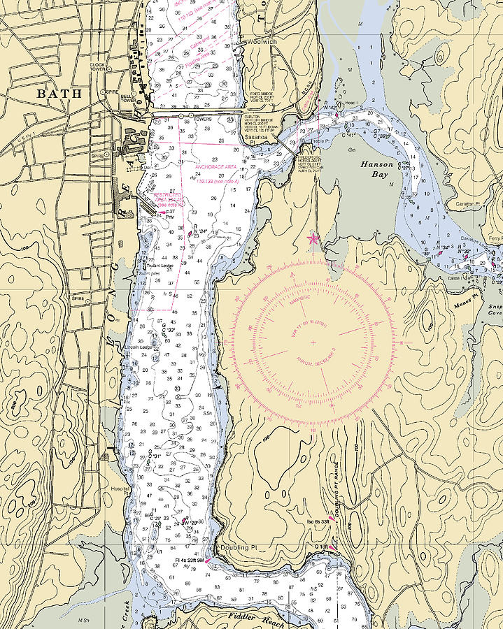 Bathmaine Nautical Chart Mixed Media by Bret Johnstad Fine Art America