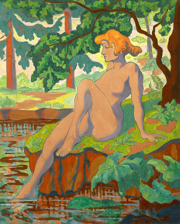 Paul Ranson Painting - Bather Dipping her Toe in the Water by Paul Elie Ranson