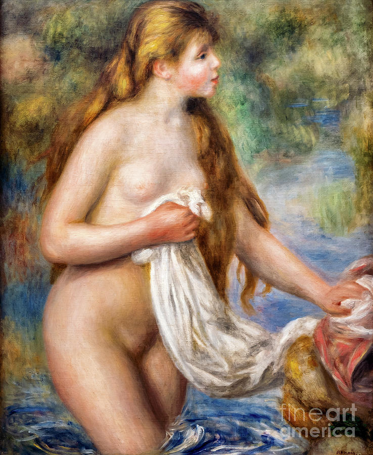 Bather with Long Hair by Renoir Painting by Auguste Renoir