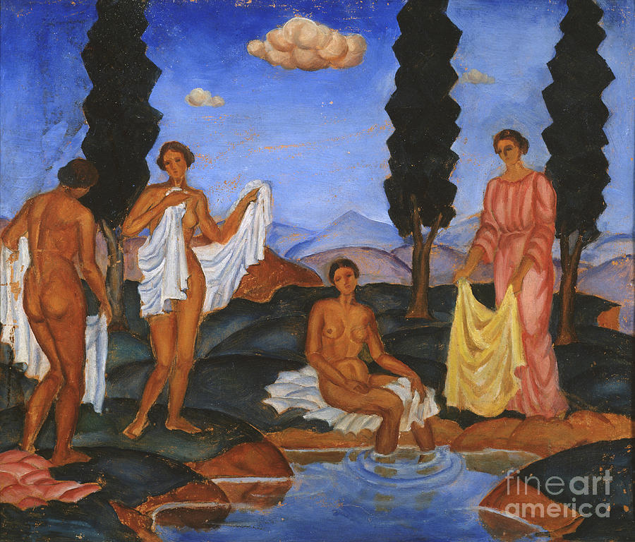 Bathers, 1910. Artist Zak, Eugeniusz Drawing by Heritage Images