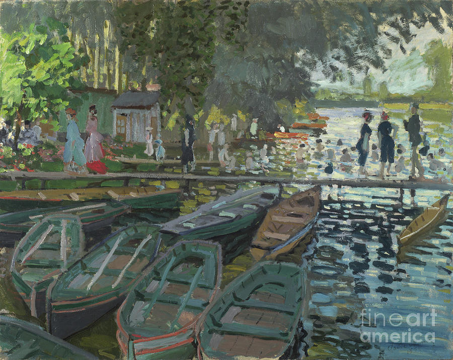Bathers At La Grenouillere, 1869 (oil On Canvas) Painting by Claude Monet