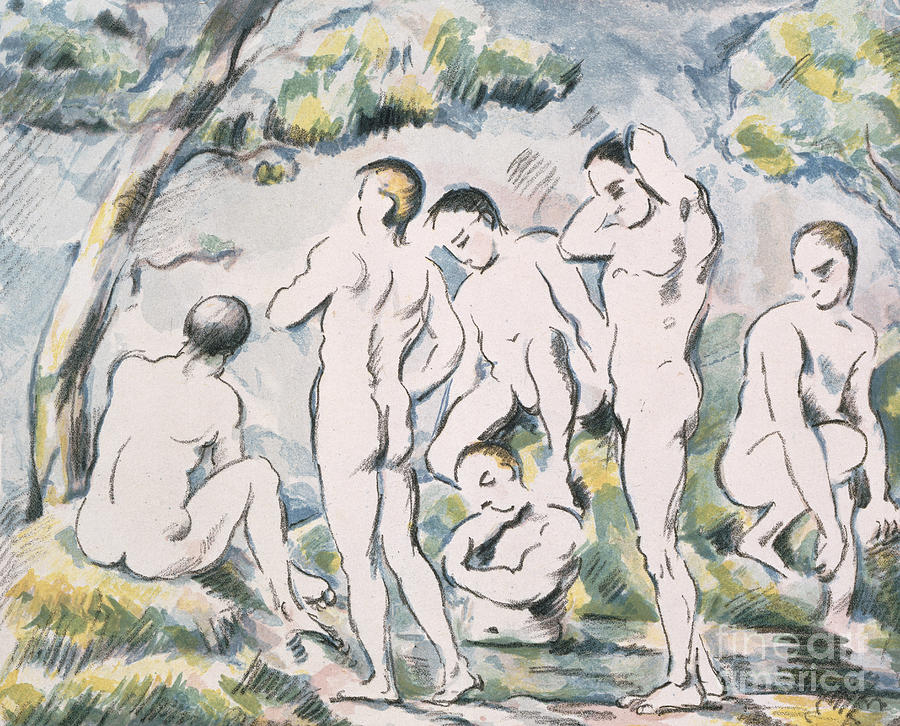 Bathers in a Landscape, 1898 Painting by Paul Cezanne