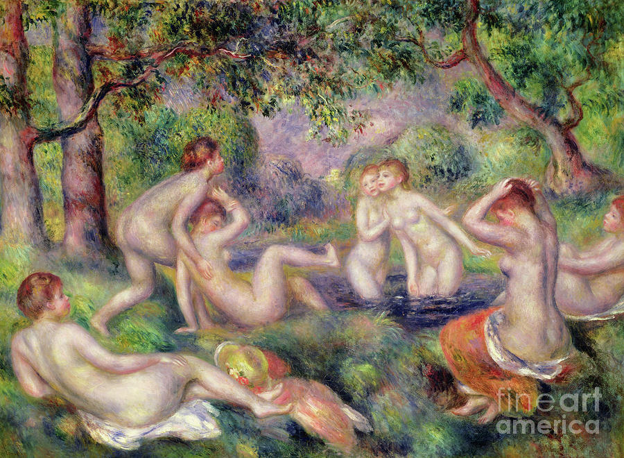 Bathers in the Forest, circa 1897 Painting by Pierre Auguste Renoir