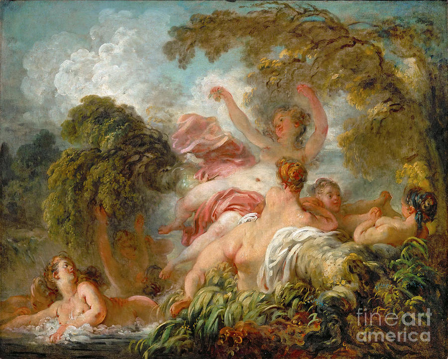 Bathers Les Baigneuses. Artist Drawing by Heritage Images