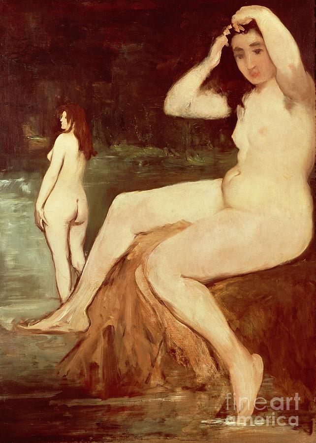 Bathers On Seine, 1874 By Edouard Manet Painting by Edouard Manet