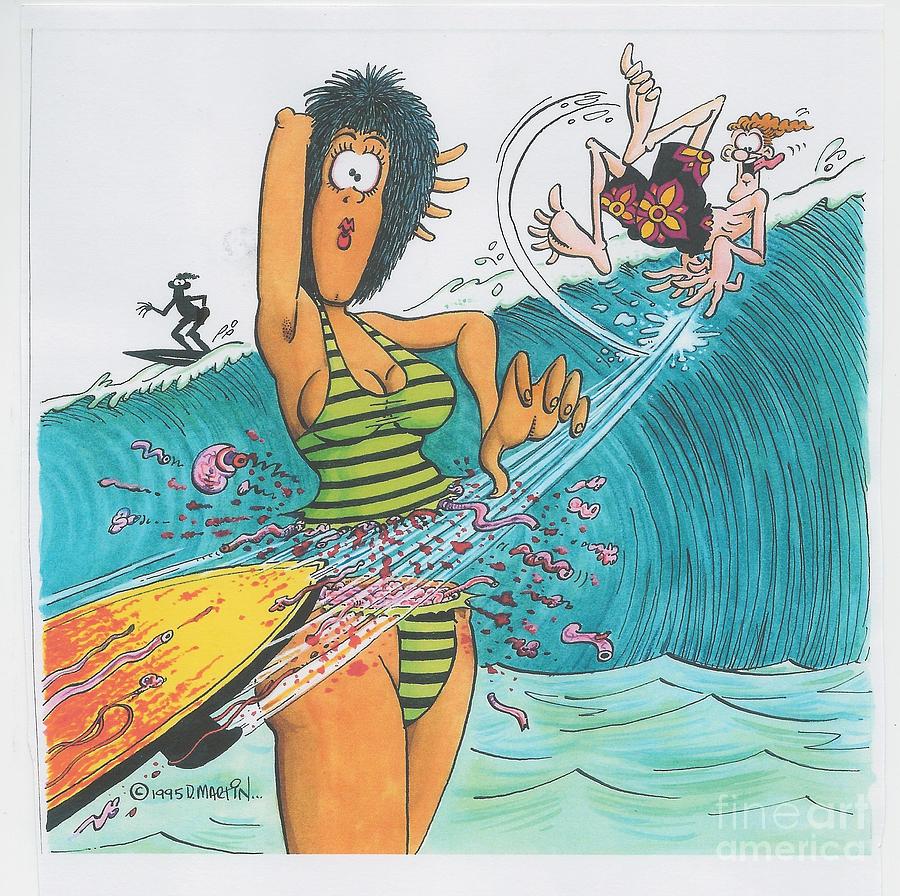 Don Martin Painting - Bathing Beauties - Surfer Girl by Don Martin