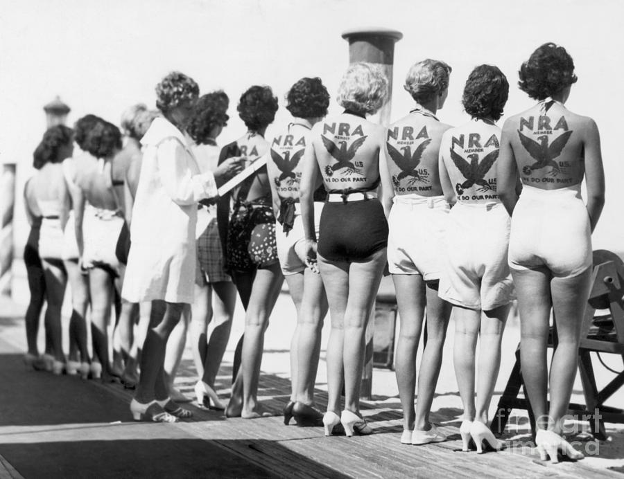 Bathing Beauties With Nra Tattoos Photograph by Bettmann