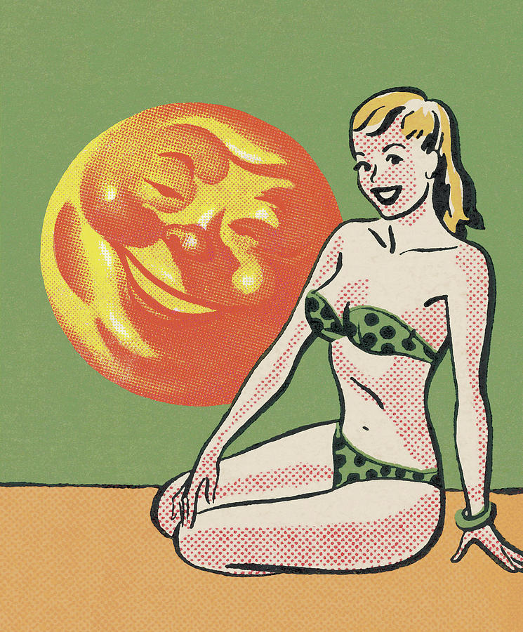 Summer Drawing - Bathing Beauty in the Sun by CSA Images