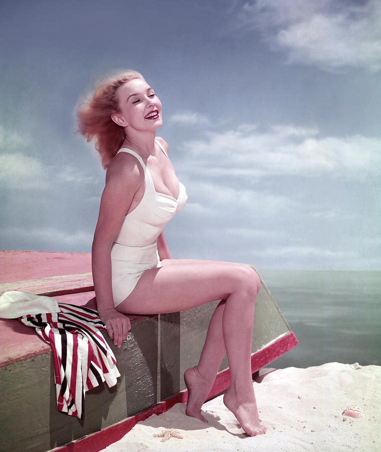 Bathing Beauty On The Beach Photograph by Tom Kelley Archive