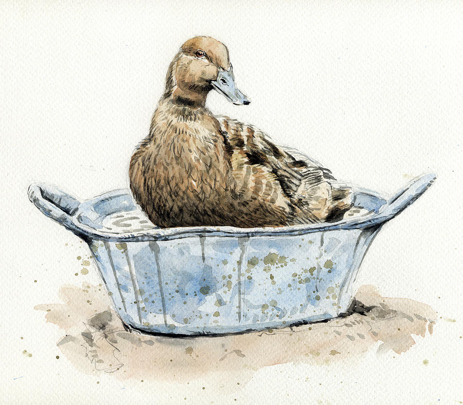 Bathing Duck Painting