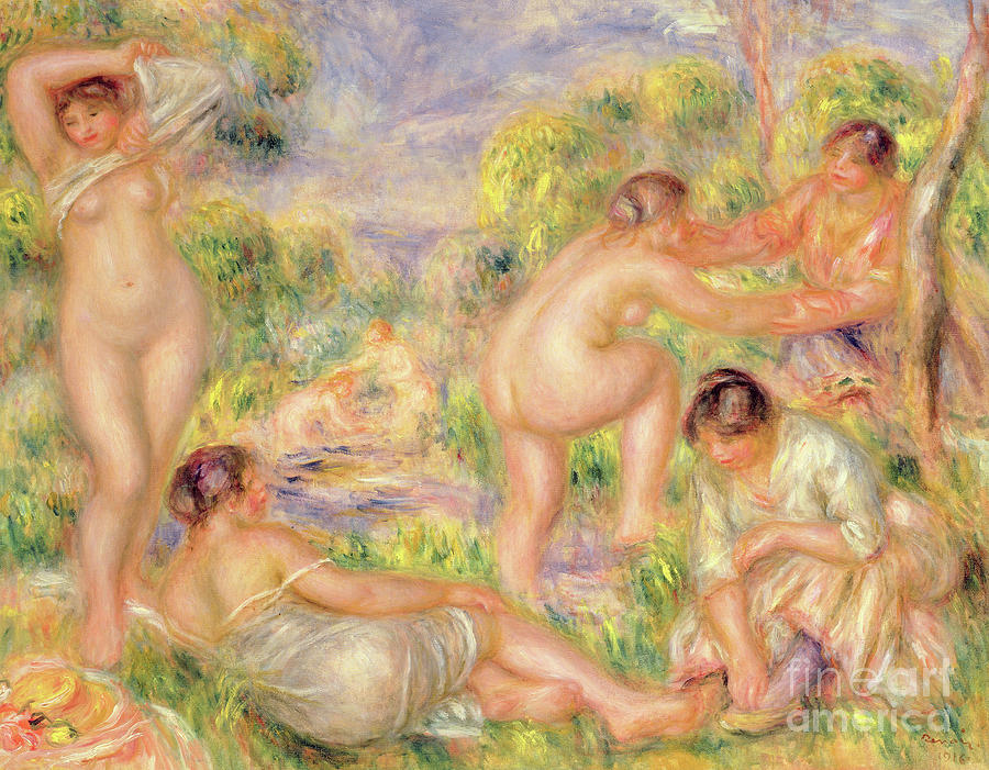 Bathing Group, 1916  Painting by Pierre Auguste Renoir