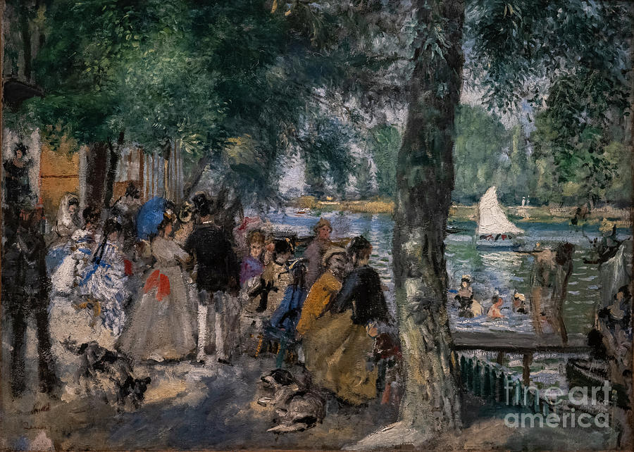 Bathing On The Seine La Grenouillere, 1868 Painting by Pierre Auguste Renoir
