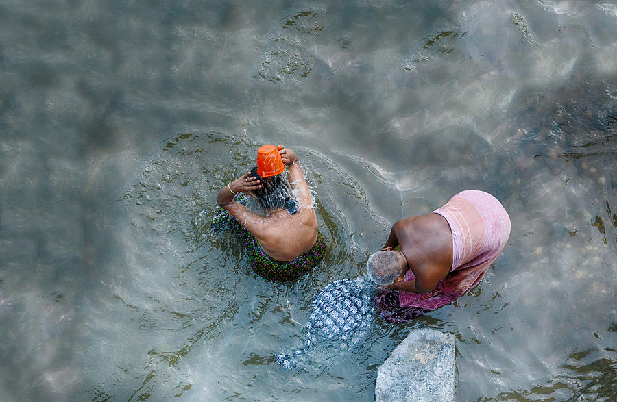 Bathing Photograph - Bathing Time by Samara Ratnayake