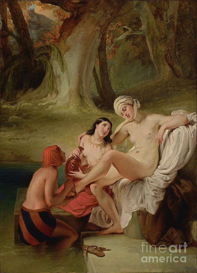 Bathsheba At Her Bath, 1841 Painting by Francesco Hayez