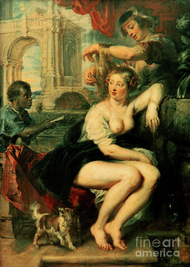 Bathsheba At The Fountain, C1635 Drawing by Print Collector