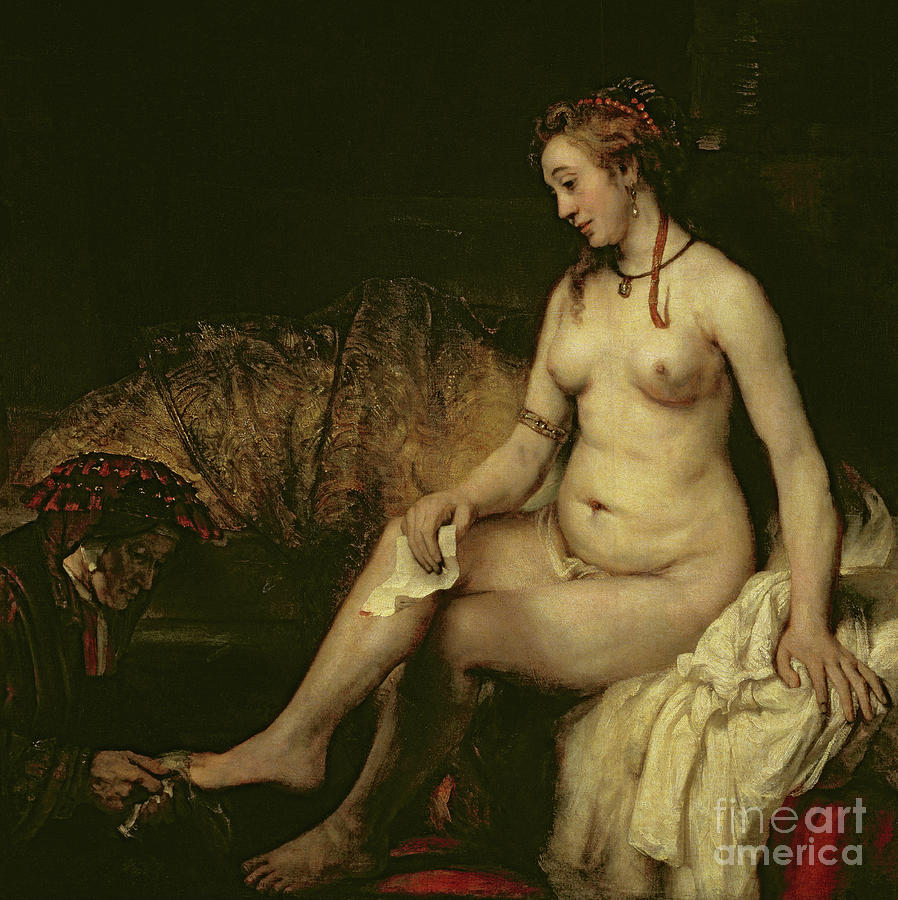 Bathsheba Bathing, 1654 by Rembrandt  Painting by Rembrandt