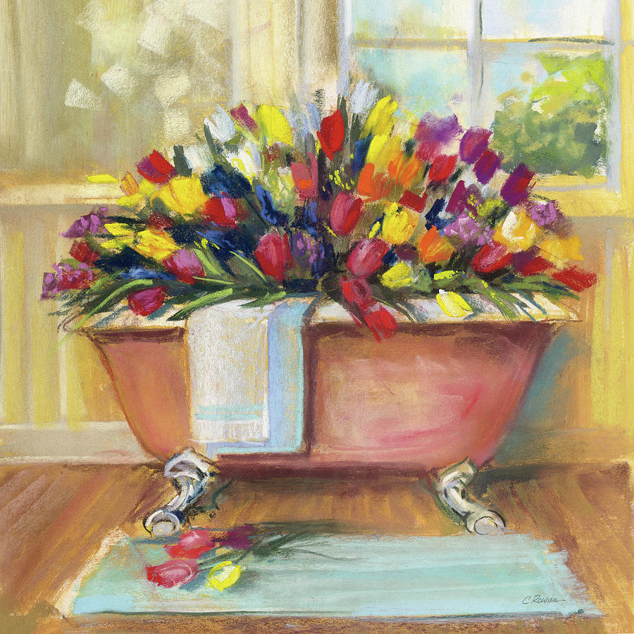 Flower Painting - Bathtub Bouquet II by Carol Rowan