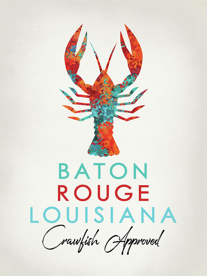 Baton Rouge Digital Art - Baton Rouge Louisiana Crawfish Bright by Flo Karp