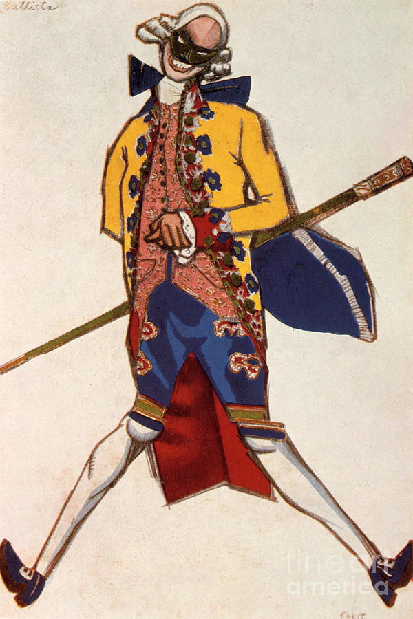 Battista, Costume Design For A Comedy Drawing by Print Collector
