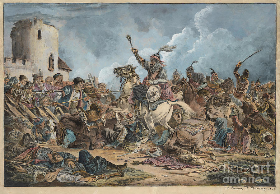Battle Between The Georgians Drawing by Heritage Images