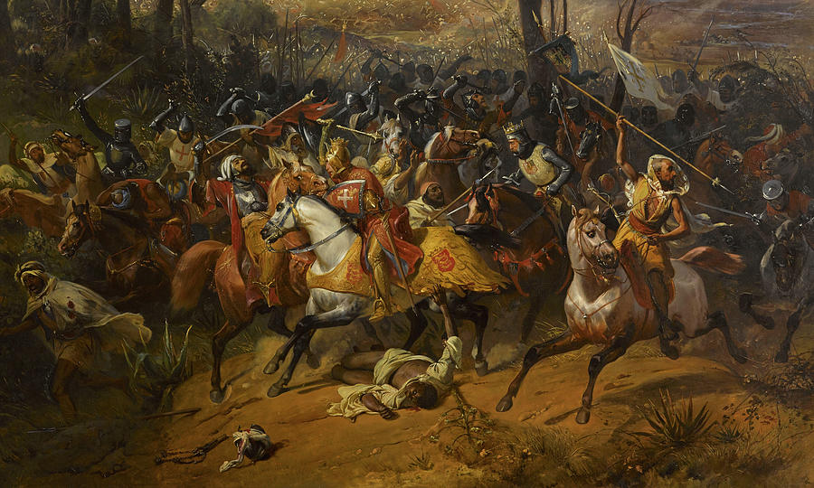Knight Painting - Battle of Arsuf, Richard the Lionheart, 1191 by Eloi Firmin Feron