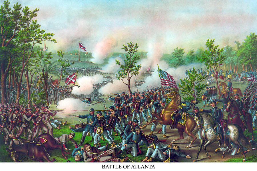 Battle of Atlanta Painting by Kurz & Allison - Pixels