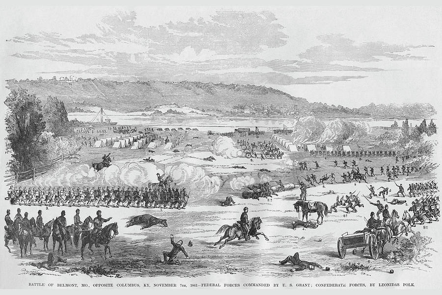 Battle of Belmont, Missouri - Grant Vs. Polk Painting by Frank Leslie ...