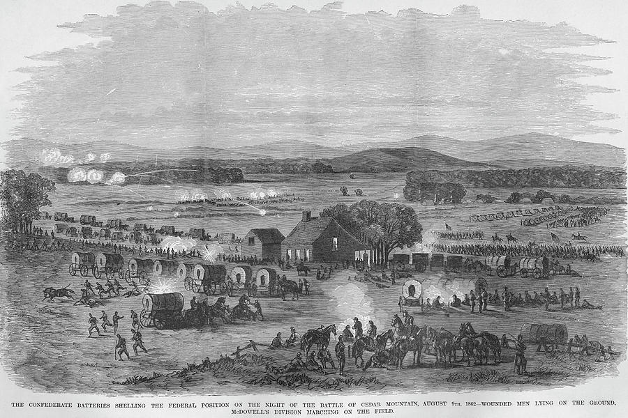 Battle Of Cedar Mountain; Confederates Bombard Union Positions Painting 