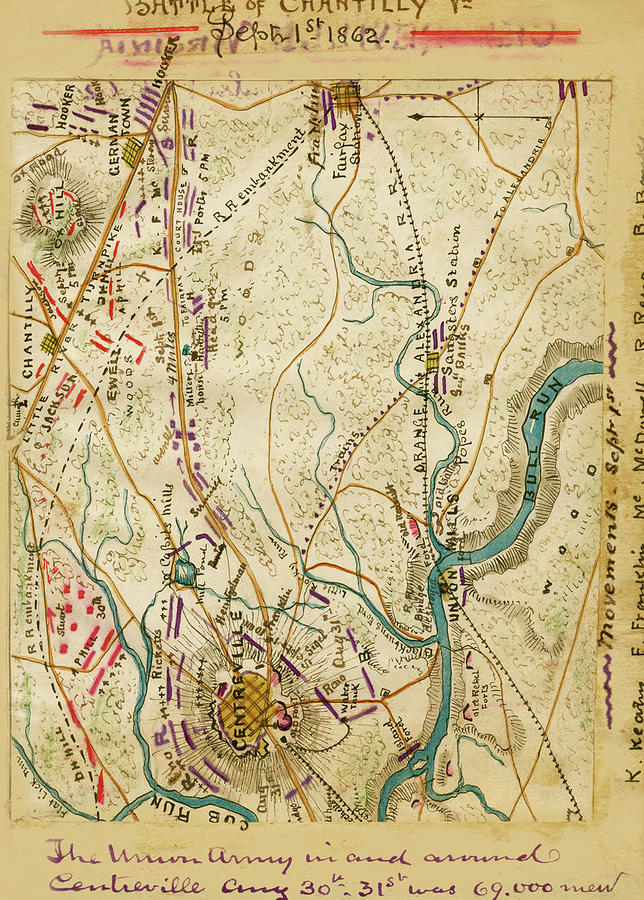 Battle of Chantilly Va.. Pr Battle of Ox Hill Painting by Robert Knox ...