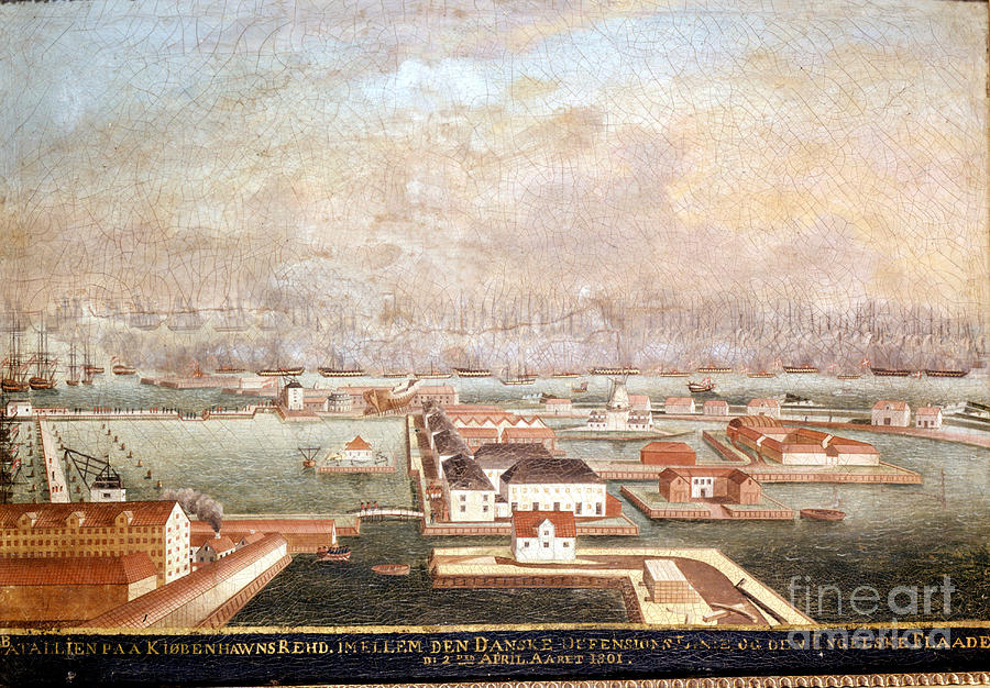 Battle Of Copenhagen, 1801 Painting by Danish School