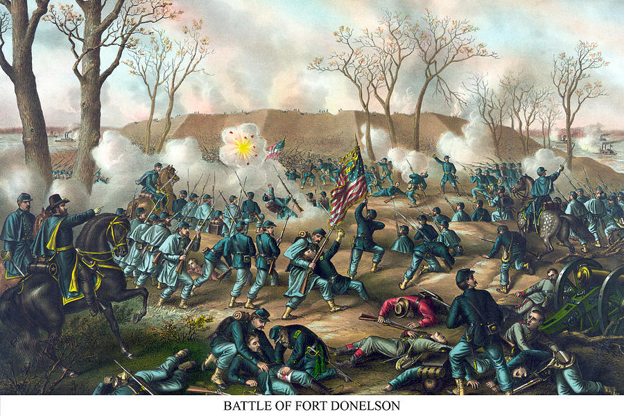 Battle of Ft. Donelson Painting by Kurz & Allison - Fine Art America