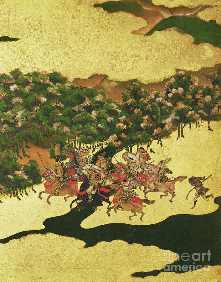 Battle Of Hogen In 1156, Momoyama Period Drawing by Japanese School