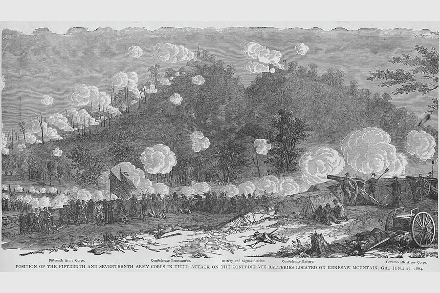 Battle of Kennesaw Mountain Painting by Frank Leslie