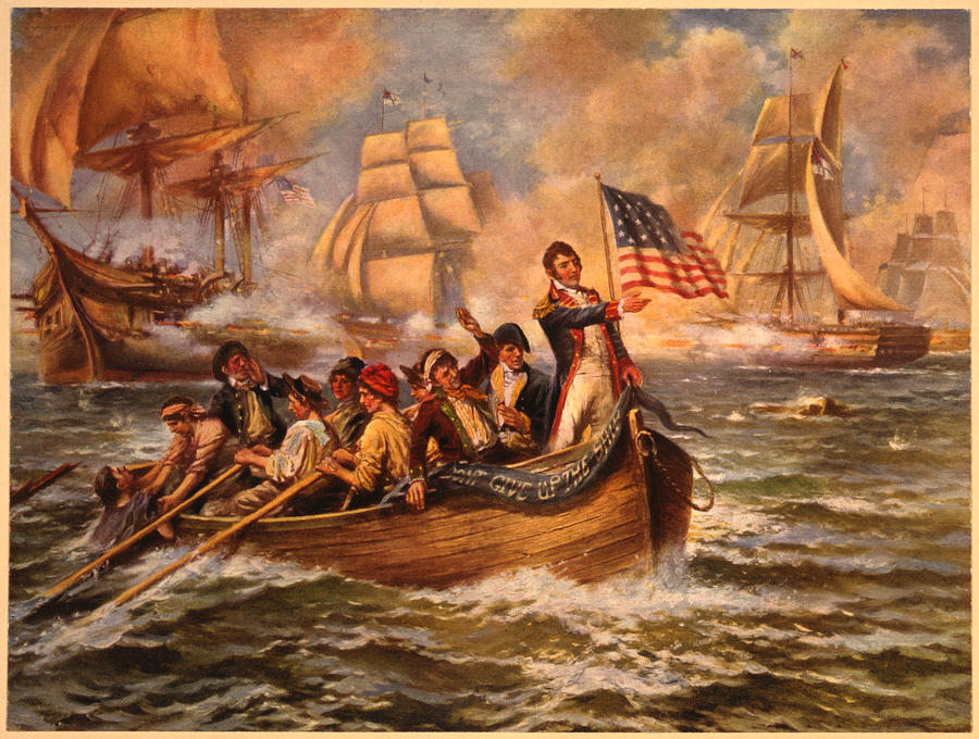 Battle of Lake Erie Painting by E. Percy Moran