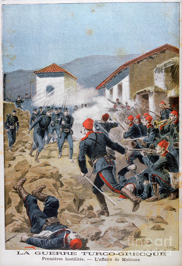 Battle Of Meluna, Greco-turkish War Drawing by Print Collector